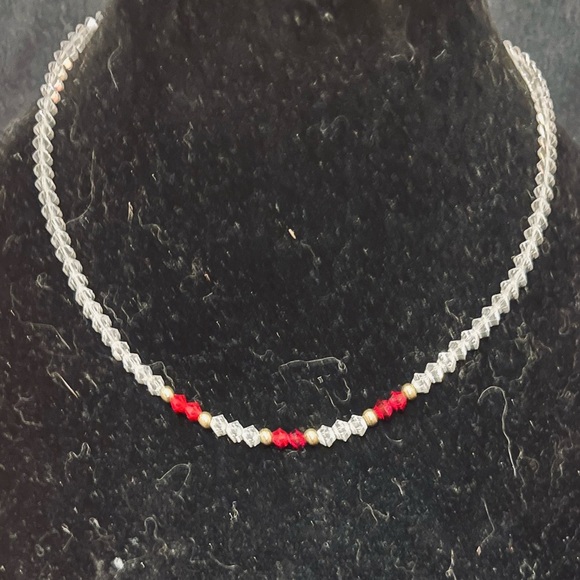 1930’s Glass Crystal Necklace w/ 12K Gold Clasp - Picture 5 of 10